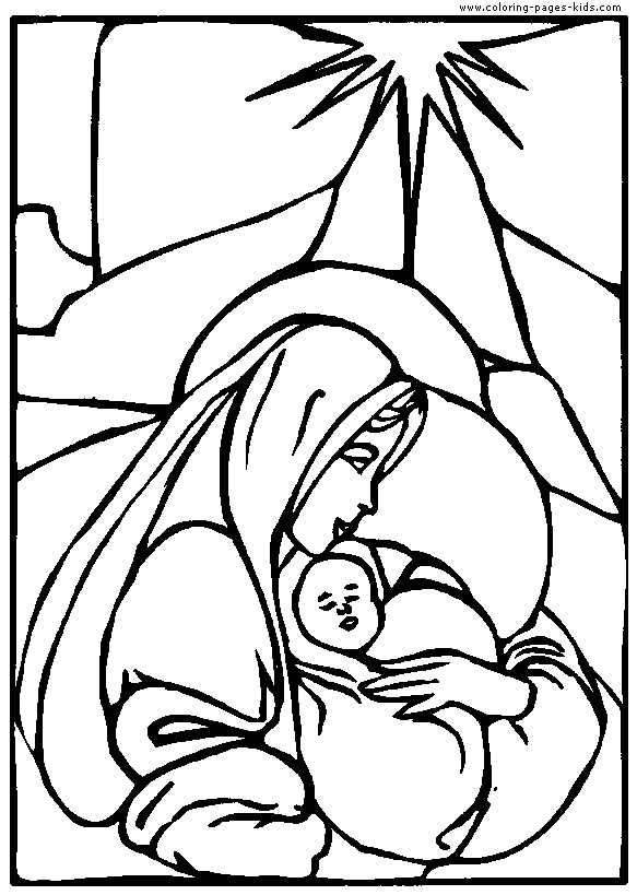 Mary and Baby Jesus Religious Christmas coloring page, religious, religion coloring pages, color plate, coloring sheet,printable coloring picture