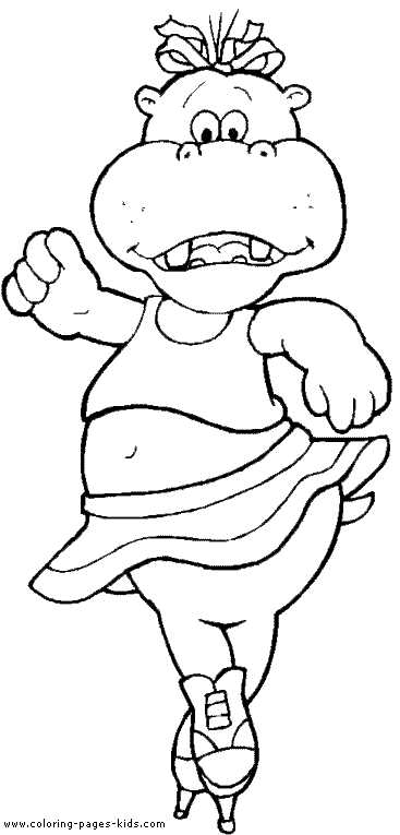 dancing hippo coloring pages - photo #14