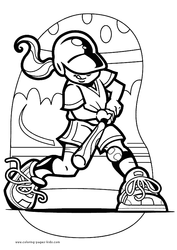 Baseball color page - Coloring pages for kids - Sports coloring pages