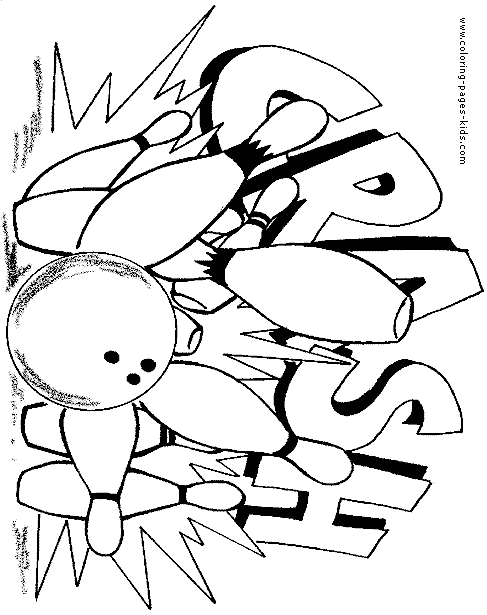 Bowling Coloring Pages Bowling Strike color page Free printable coloring sheets