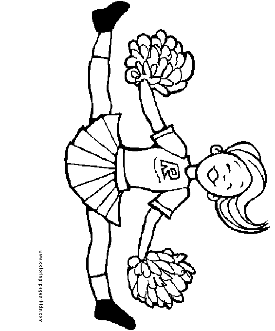 Cheerleader color page coloring sheet