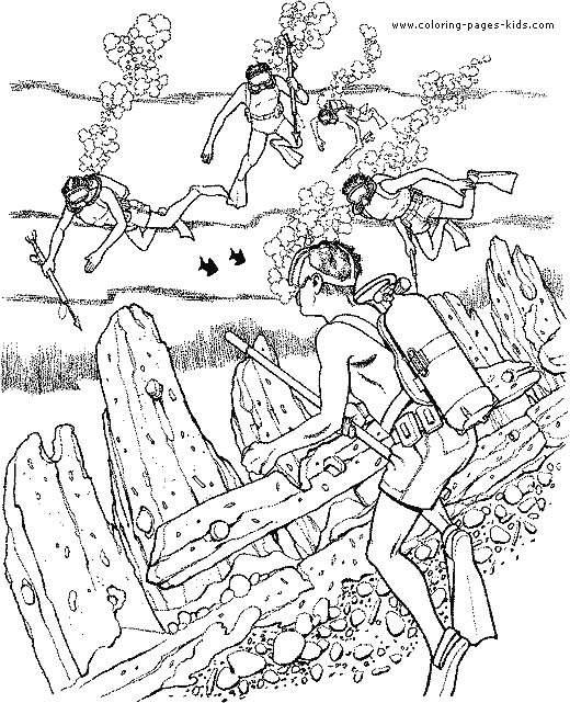 ocean diving coloring pages - photo #27