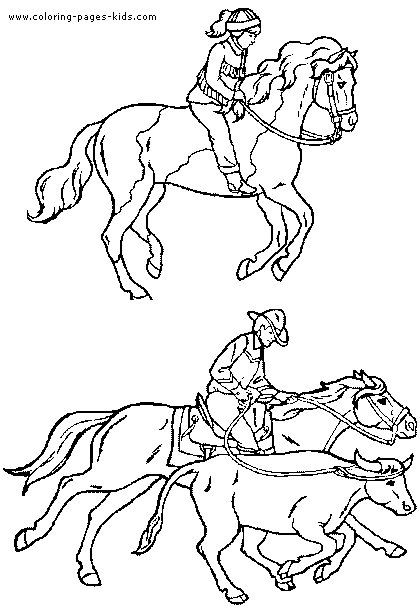 Horse riding color page, sports coloring pages, color plate, coloring sheet, 