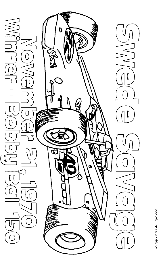 Racing car coloring pages for kids