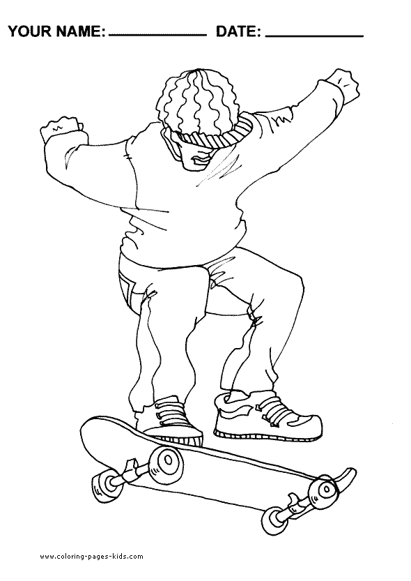 Skating color page, sports coloring pages, color plate, coloring sheet,printable coloring picture