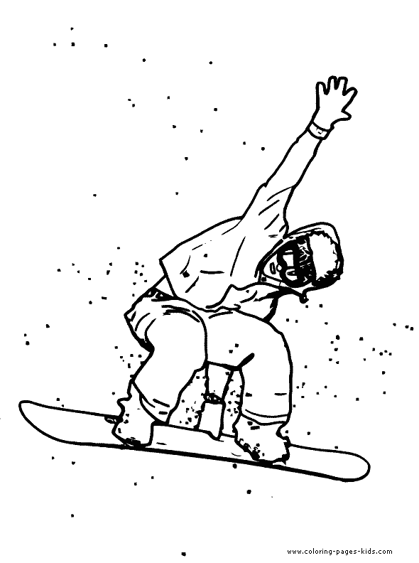 coloring pages snowboarding