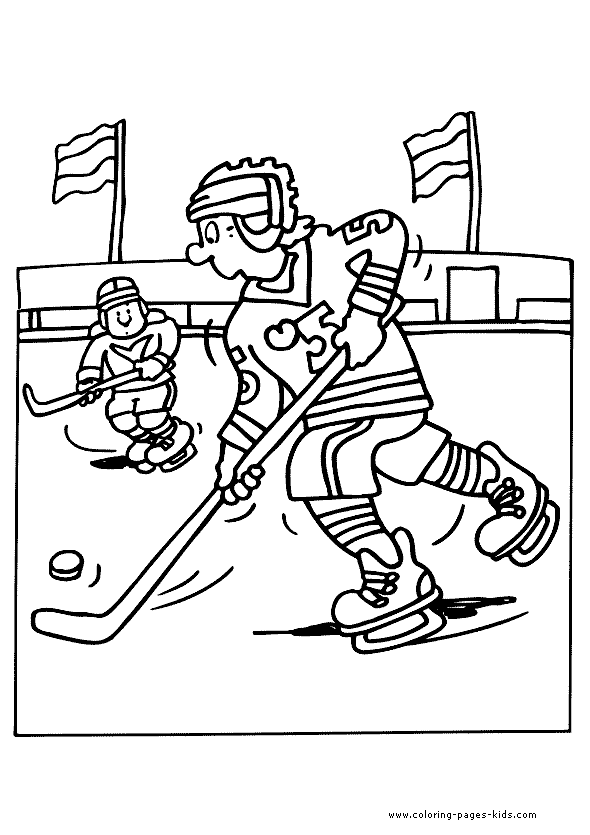 Ice hockey Winter sports color page, sports coloring pages, color plate, coloring sheet,printable coloring picture