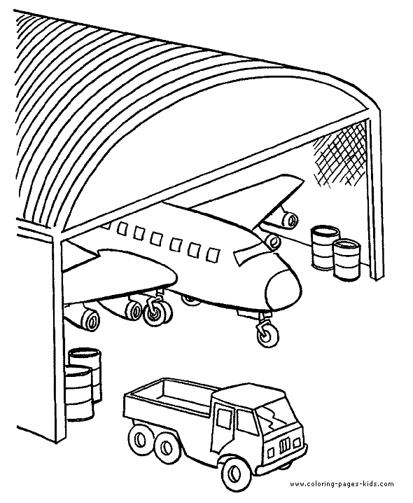 Airplane Coloring Page Pages Kids Transportation Color Plate Sheet Printable