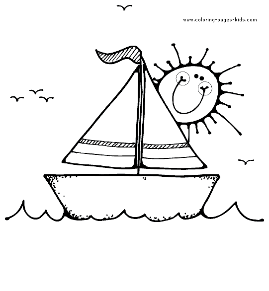 Boat coloring pages for kids
