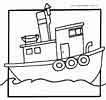 Printable Tugboat coloring page