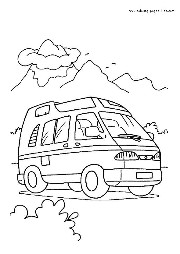 camper color page transportation coloring pages, color plate, coloring sheet,printable coloring picture