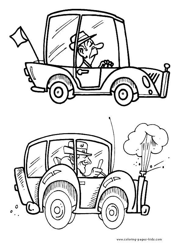 two grandpa's in a car color page car color page, cars, auto, transportation coloring pages, color plate, coloring sheet,printable coloring picture