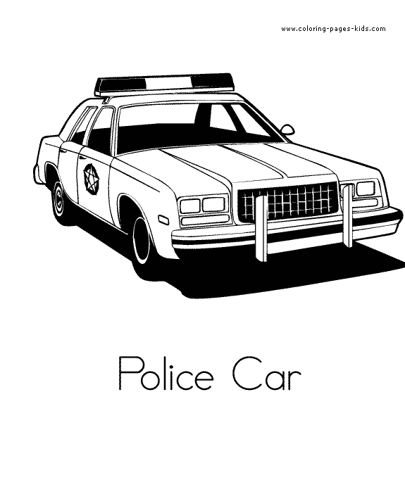 police car coloring page - Coloring pages for kids - Transportation