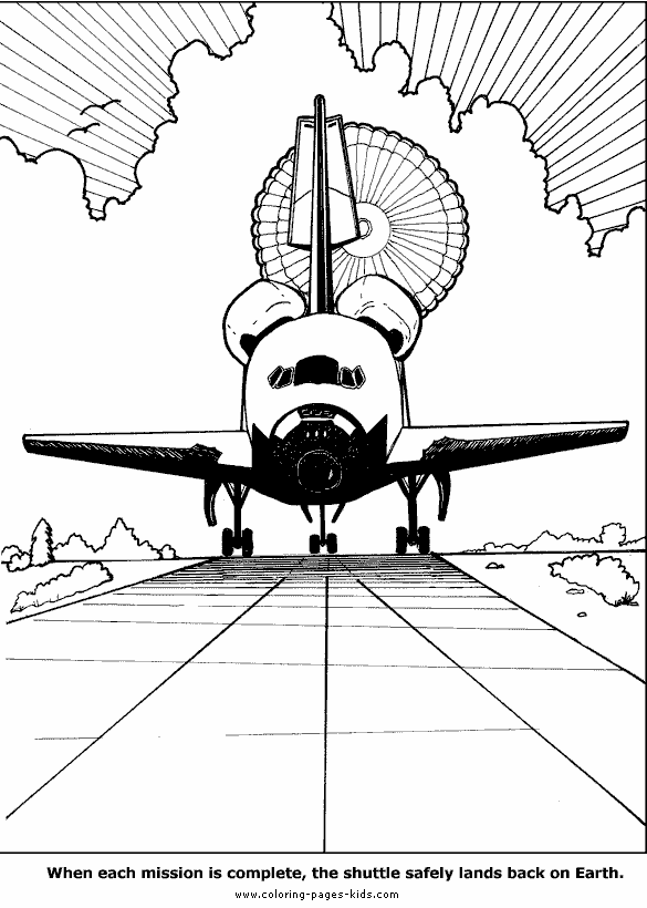 Space Shuttle landing color page