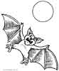 Scary bat coloring page
