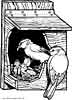 Birdhouse birds coloring sheet