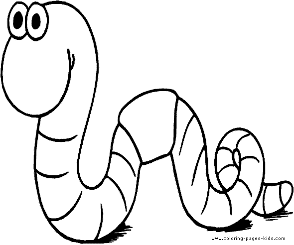 Worm coloring page