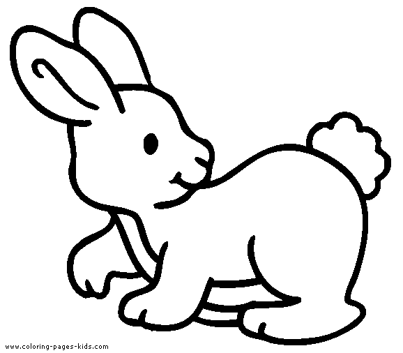 Simple Bunny color page. Free printable coloring sheets for kids.