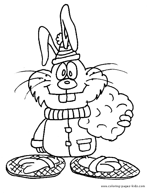 Winter Bunny coloring sheet