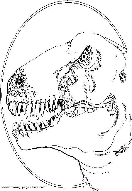 T-rex portrait  color page. 