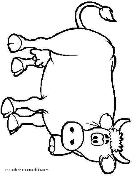 Cow with a cowbell color page