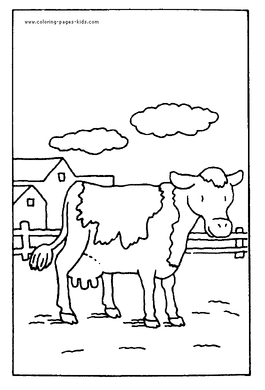 Cow color page, animal coloring pages, color plate, coloring sheet,printable coloring picture