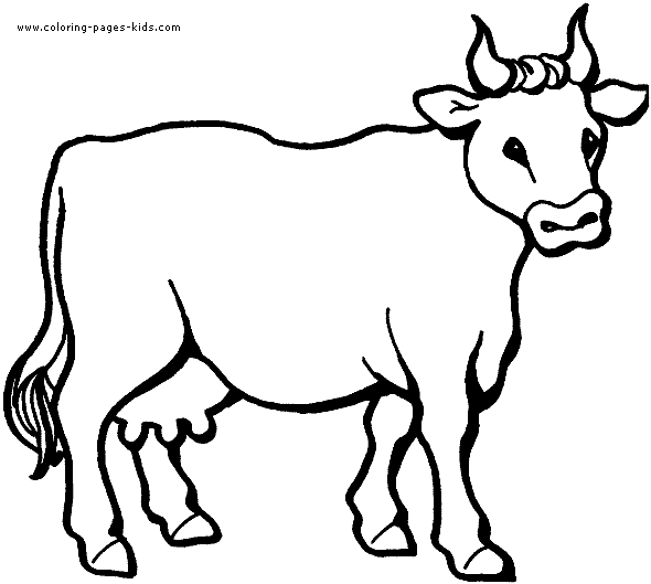 Cow color page, animal coloring pages, color plate, coloring sheet,printable coloring picture