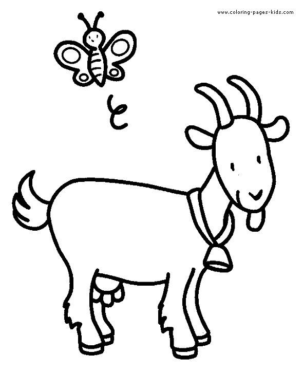 Goat color page, animal coloring pages, color plate, coloring sheet,printable coloring picture