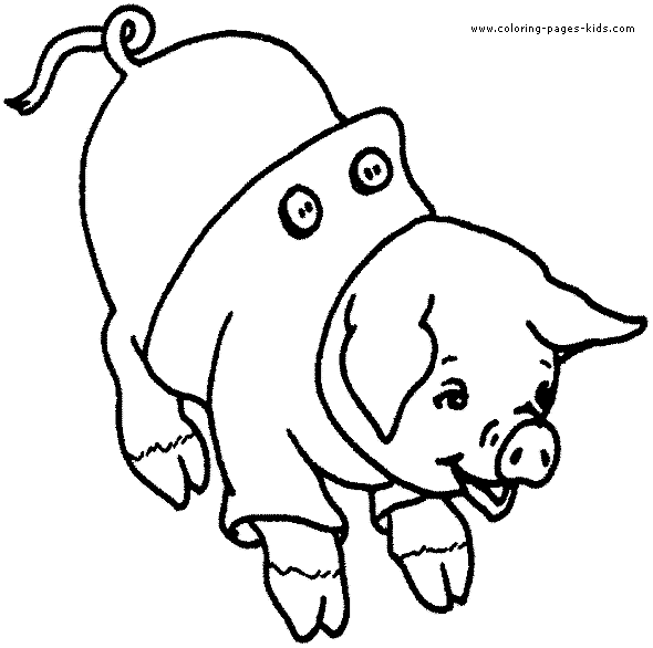 Pig in a coat color page