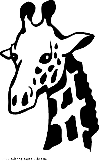 Giraffe portrait color page