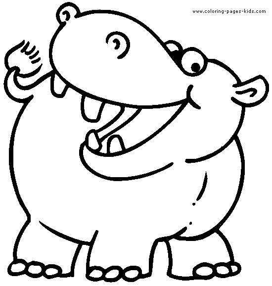 Hippo color page, animal coloring pages, color plate, coloring sheet,printable coloring picture
