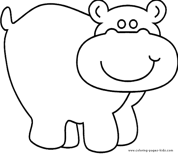 Happy Hippo color page