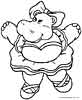 Ballerina Hippo coloring page