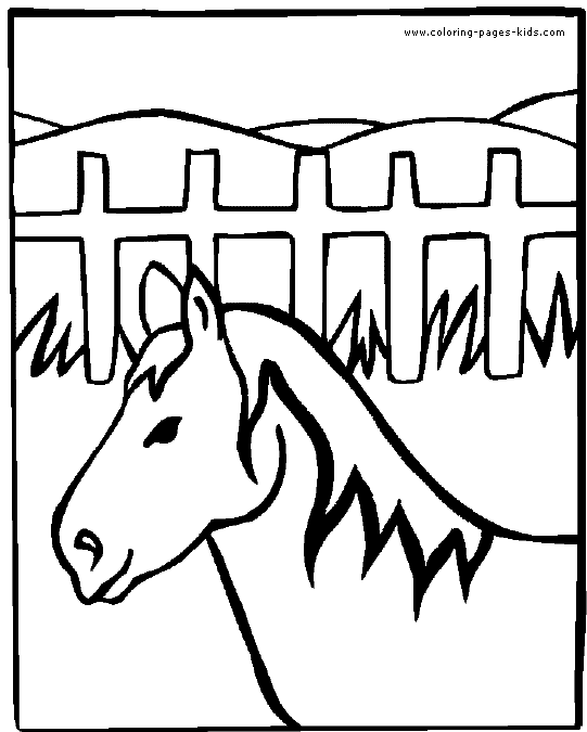 Horse In Fence Coloring Sheet 2