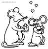 Mice in love coloring