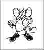 Mouse with cheese coloring page 