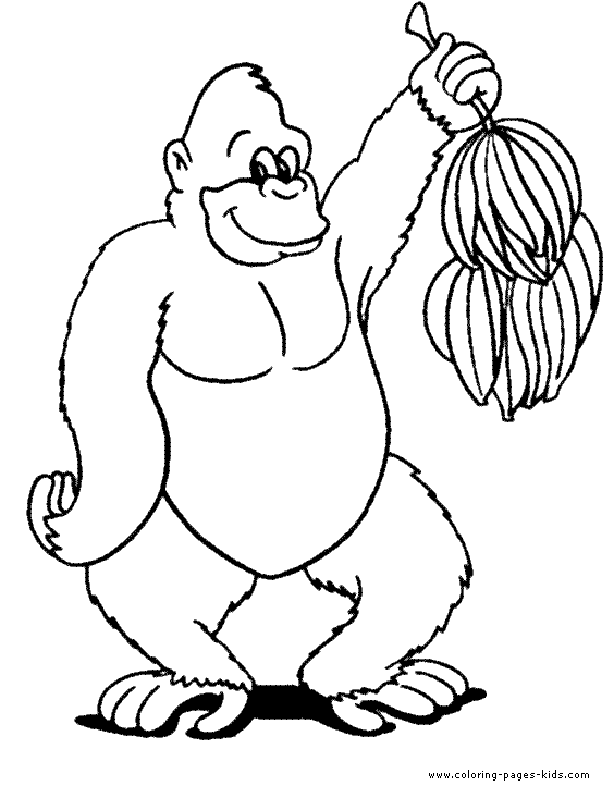 gorilla with banana's 