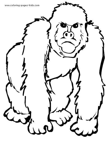 Monkey color page, animal coloring pages, color plate, coloring sheet,printable coloring picture