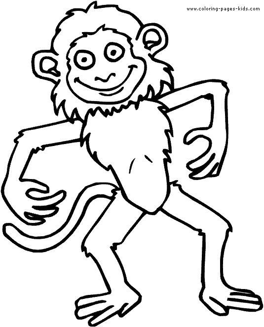 Monkey color page, animal coloring pages, color plate, coloring sheet,printable coloring picture