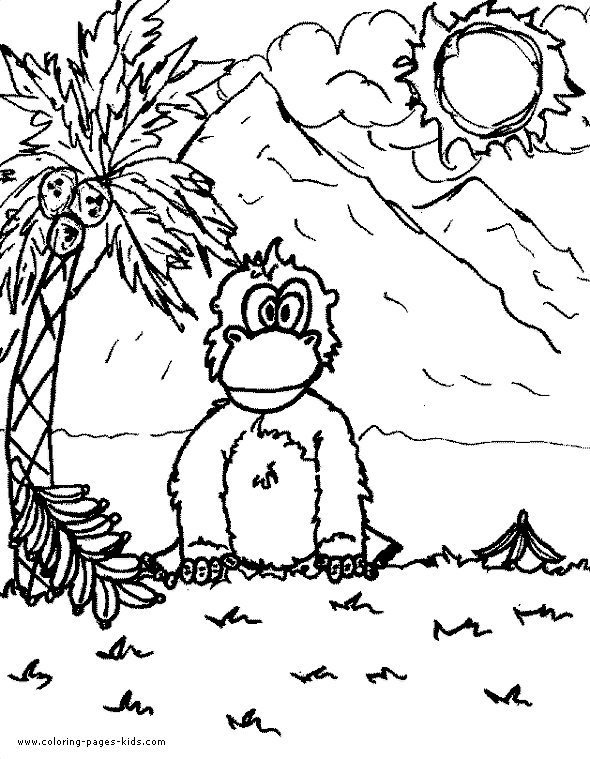 Monkey color page, animal coloring pages, color plate, coloring sheet,printable coloring picture