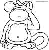 Monkey see no evil coloring page
