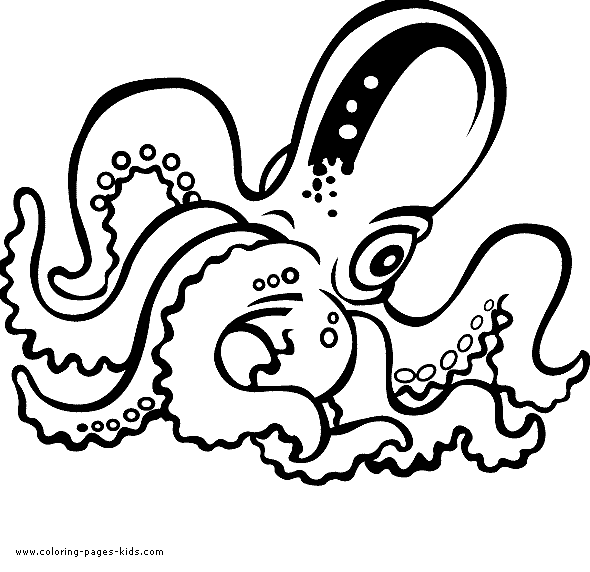 Octopus color page, animal coloring pages, color plate, coloring sheet,printable coloring picture