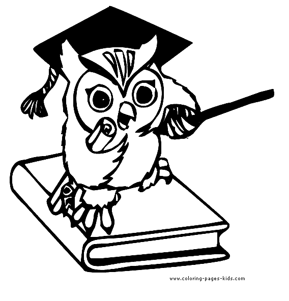 Teaching Owl color page, animal coloring pages, color plate, coloring sheet,printable coloring picture