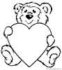 Teddy Bear with a heart Teddy Bear coloring pages