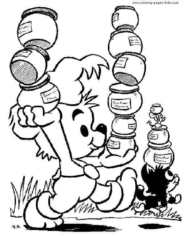 Teddy Bear with many honey pots 