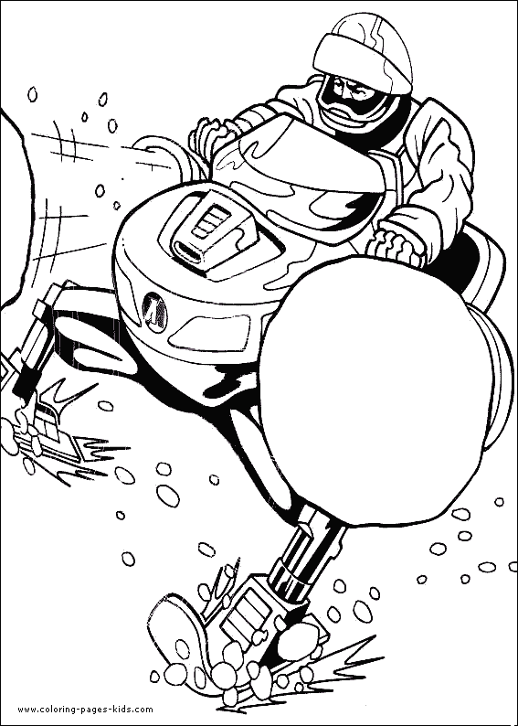 Action Man skimobile coloring sheet