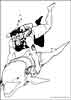 Action Man diving with dolphin coloring page