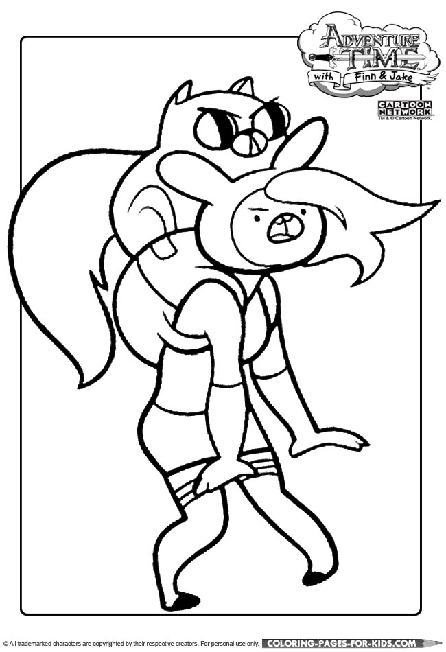 Adventure Time Fiona and Cake free coloring sheet