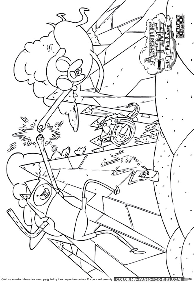 Finn, Jake and the Ice King coloring printable for kids