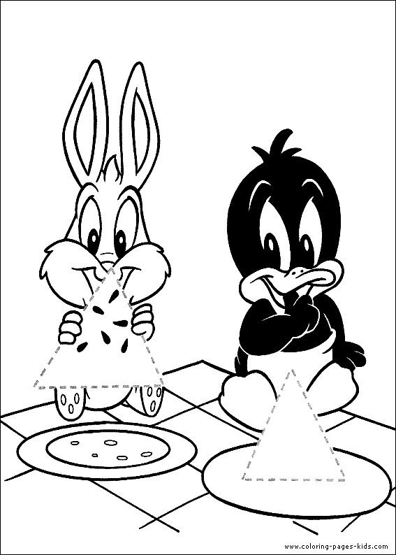 Baby Bugs Bunny & Daffy Duck color page Baby Looney Tunes color page cartoon characters coloring pages, color plate, coloring sheet,printable coloring picture